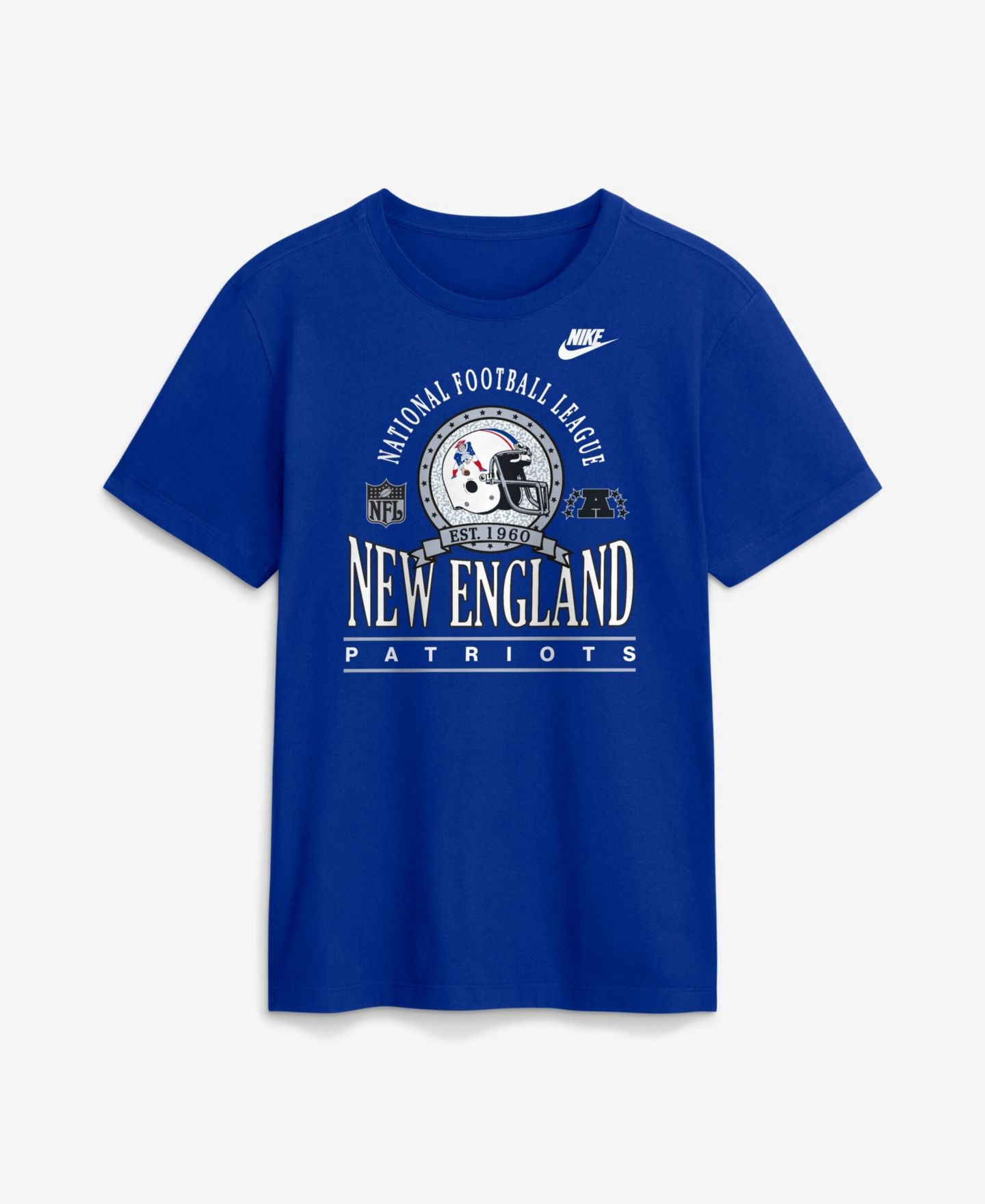 Мужская футболка Nike Royal New England Patriots Rewind Team Spirit Essential Cotton — фото 4