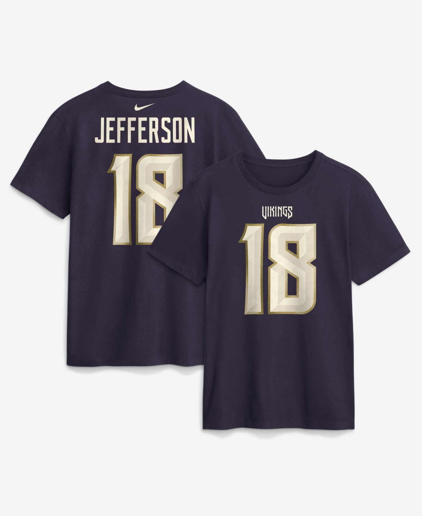 Мужская футболка Nike Justin Jefferson Purple Minnesota Vikings 2026 Rivalries Collection Player Name & Number — фото 1