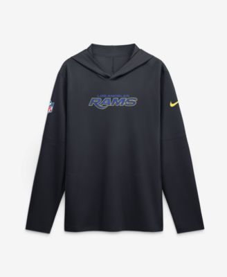 Men's  Navy Los Angeles Rams Rivalries Collection Sideline Lightweight Hooded Long Sleeve Top