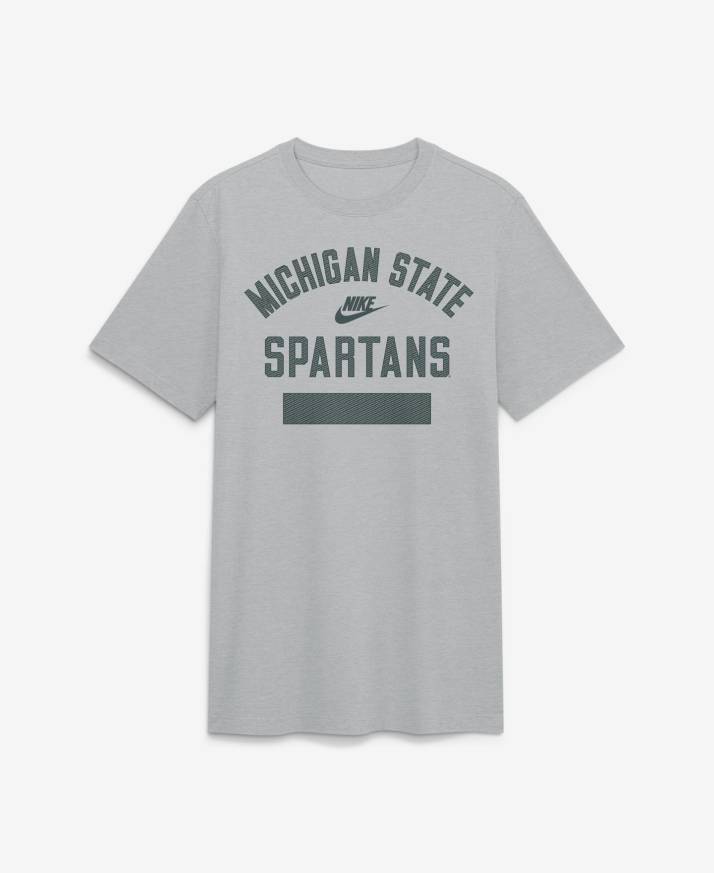 Мужская футболка Nike Heather Gray Michigan State Spartans Arch Wordmark Legacy Tri-Blend — фото 1
