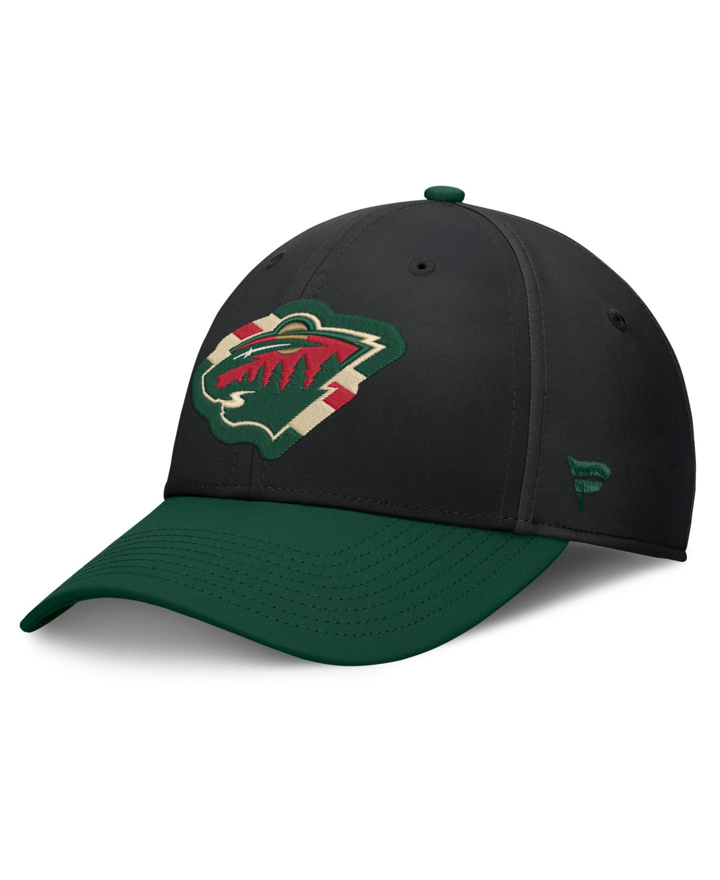 Мужской головной убор Fanatics Black/Green Minnesota Wild Stretch Hat — фото 1
