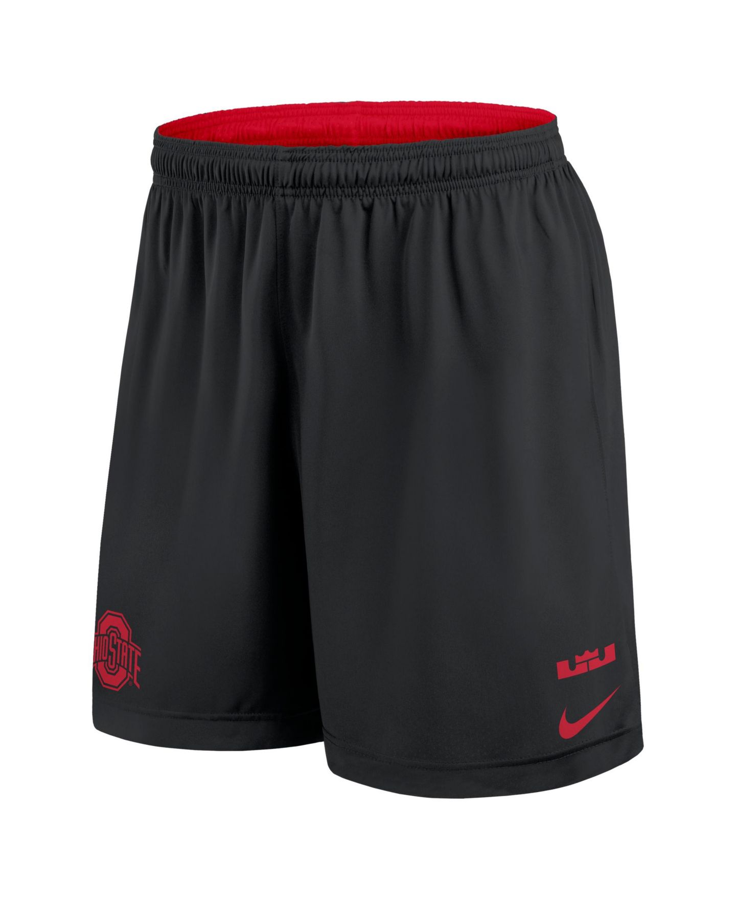 Мужские шорты Nike LeBron James Scarlet/Black Ohio State Buckeyes Courtside Reversible Dri-FIT — фото 8