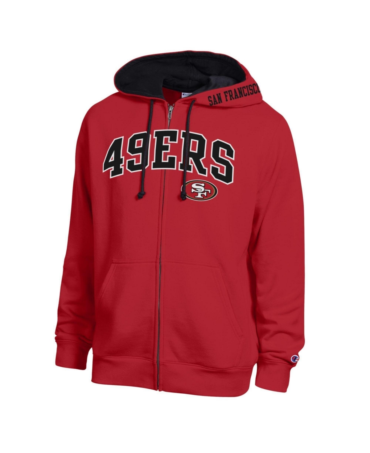 Champion Men's Scarlet/Black San Francisco 49ers Full-Zip Hoodie - Scarlet