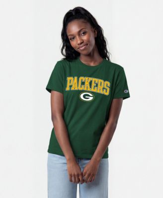 Women's Green Green Bay Packers Arched Over Logo T-Shirt