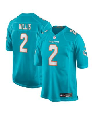 Big Boys and Girls Malik Willis Teal Miami Dolphins Game Jersey