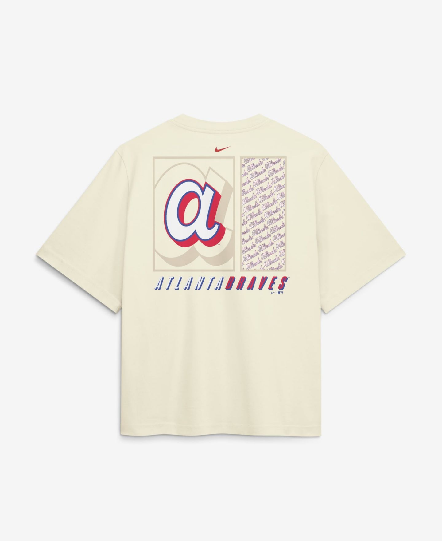 Женская футболка Nike Cream Atlanta Braves Premium Essentials Relaxed Boxy — фото 3