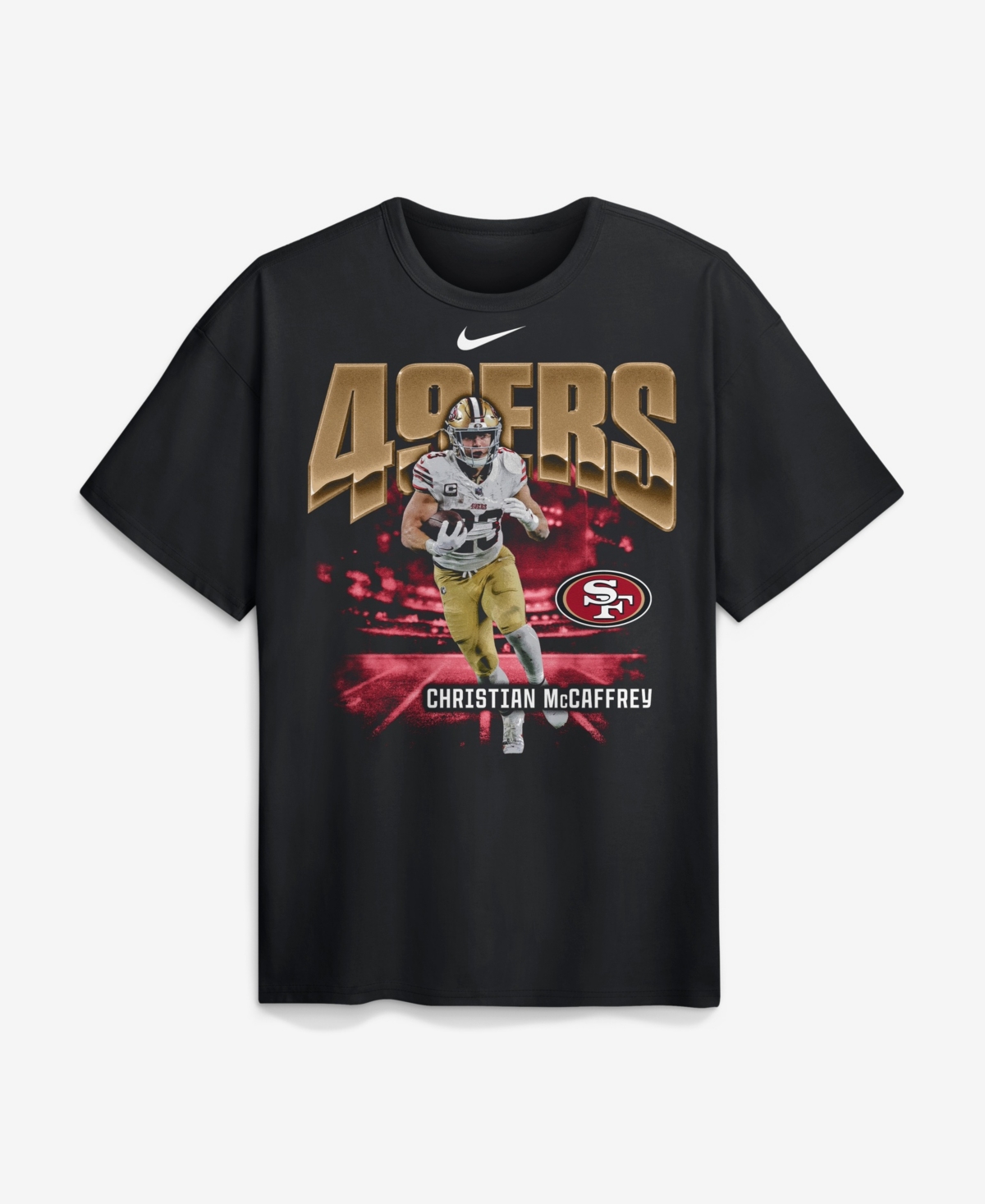 Nike Men's Christian McCaffrey Black San Francisco 49ers Player Graphic Max90 T-Shirt - Black