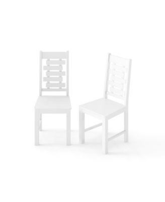 Wooden Dining Chair Set of 2 Solid Rubber Wood Kitchen Chairs