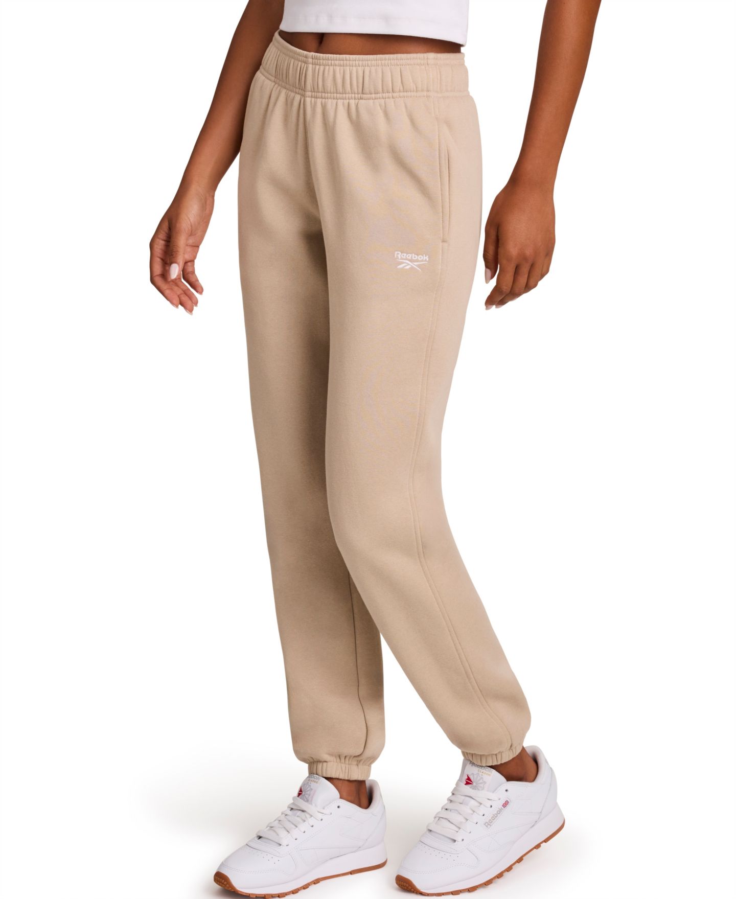 Женские брюки Reebok Loose-Fit Sweatpants, цвет: Бежевый — фото 2