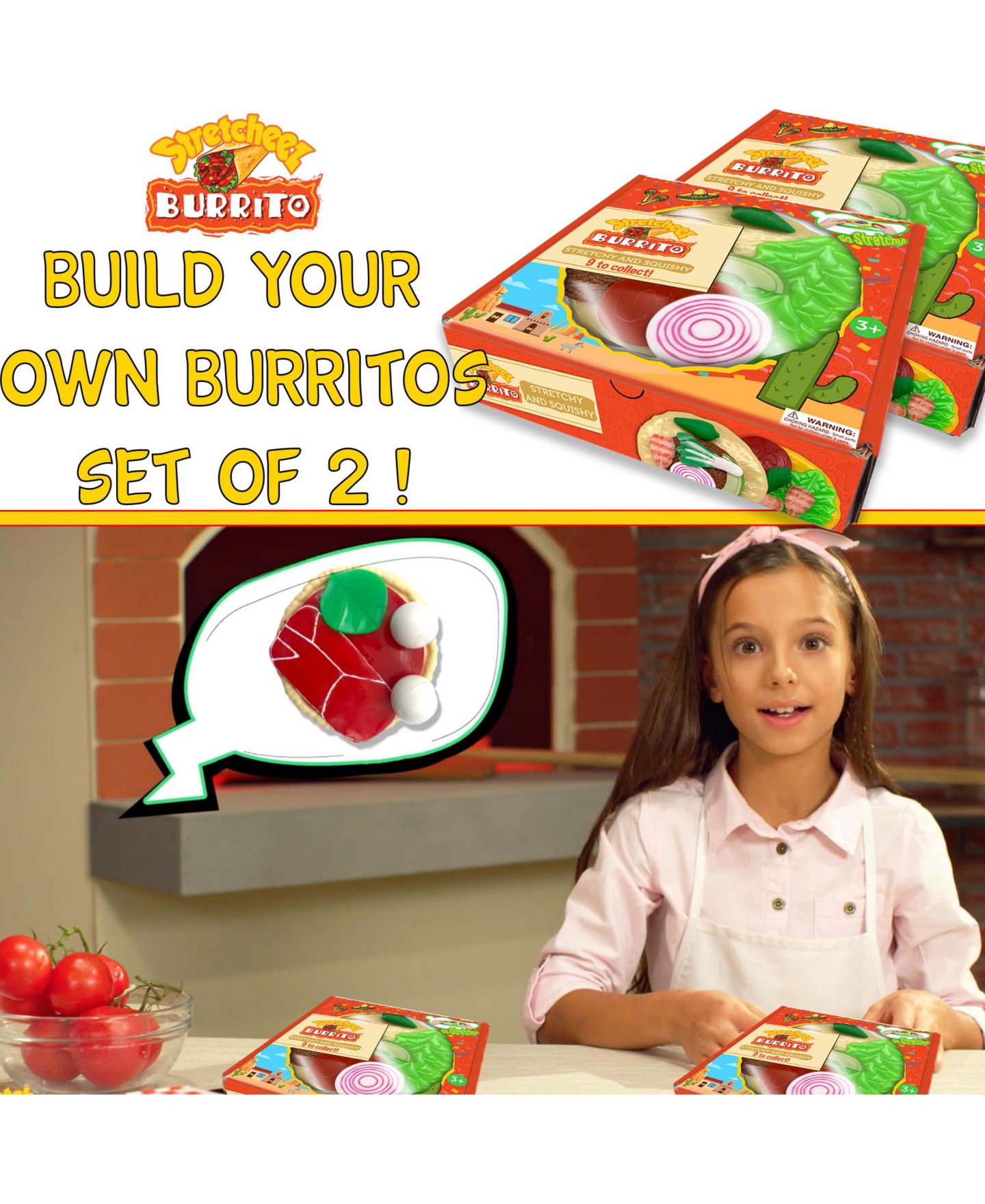 Набор игрушечной еды Stretcheez Burrito, тянущийся, сенсорный, из 2 предметов, 3-10 лет, цвет: Open Miscellaneous — фото 5