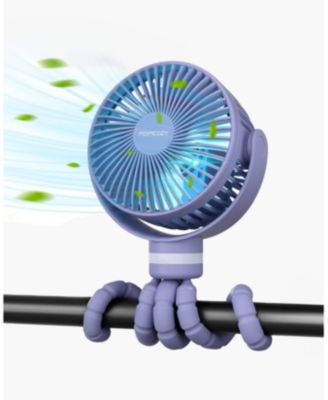 USB Rechargeable Portable Stroller Fan with LED Night Light