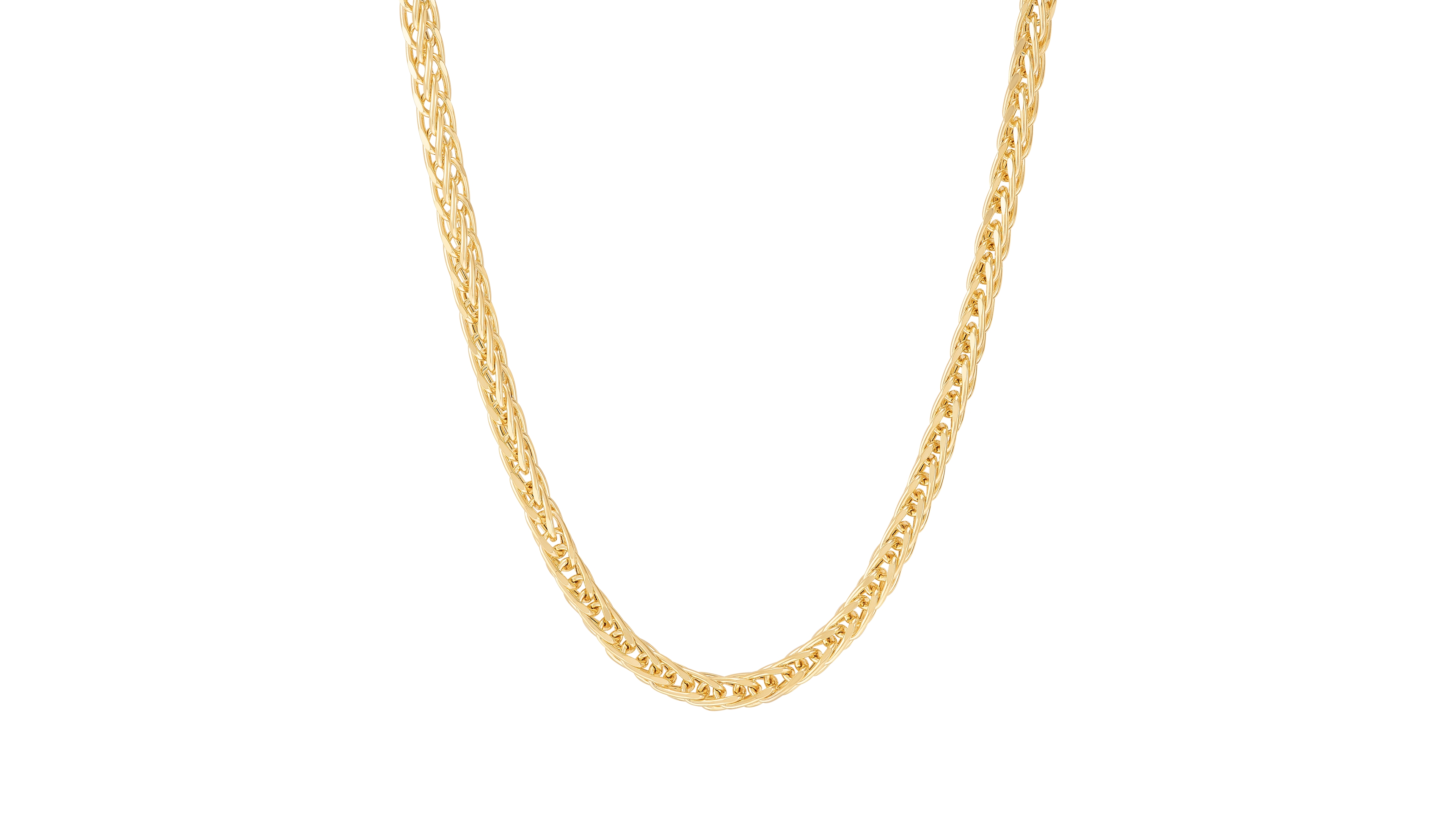 Italian Gold Wheat Link 22" Chain Necklace 4.4mm in 10K Yellow Gold