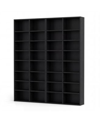 54 Inch 16-Cube Engineered Wood Adjustable Freestanding CD Storage Cabinet