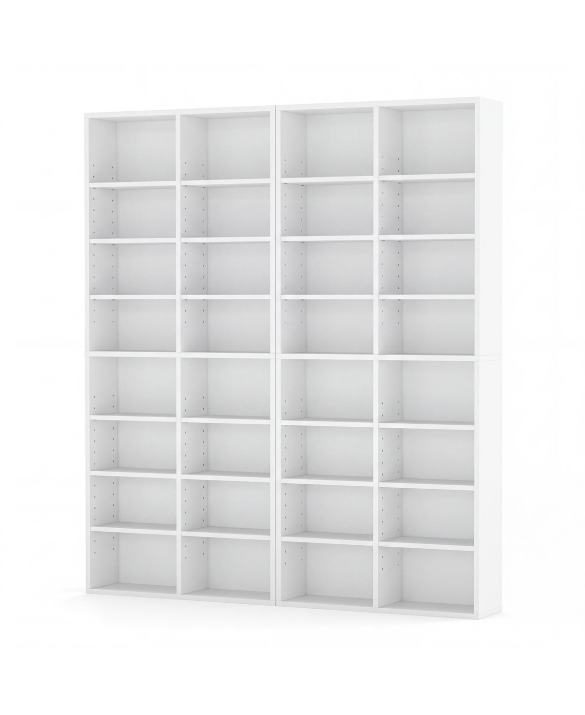Costway - 1 PCS 16-Cube Bookcases CD Storage Rack 54" Freestanding Display Cabinet with 12 Adjustable Shelves - White