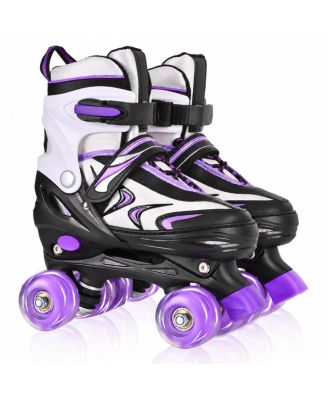Adjustable Light Up Wheels Roller Skates 4 Sizes For Kids Adults