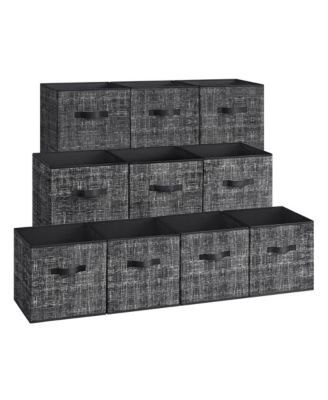 10 Pack Non Woven Fabric Storage Bins with Handles for Closet Organization
