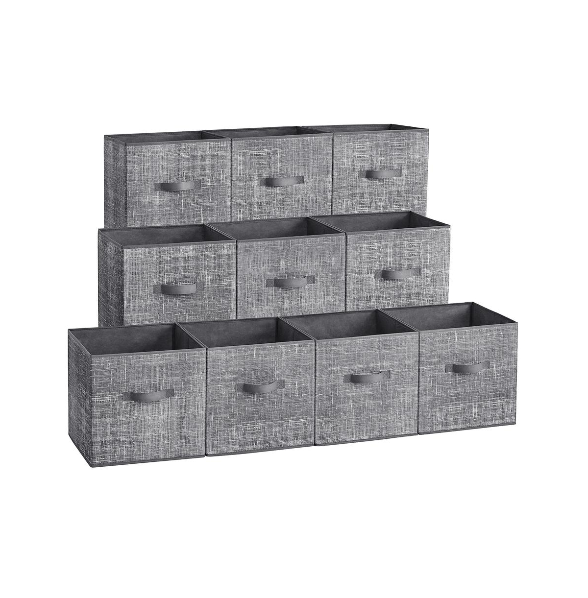 Slickblue 10 Pack Non Woven Fabric Storage Bins with Handles for Closet Organization