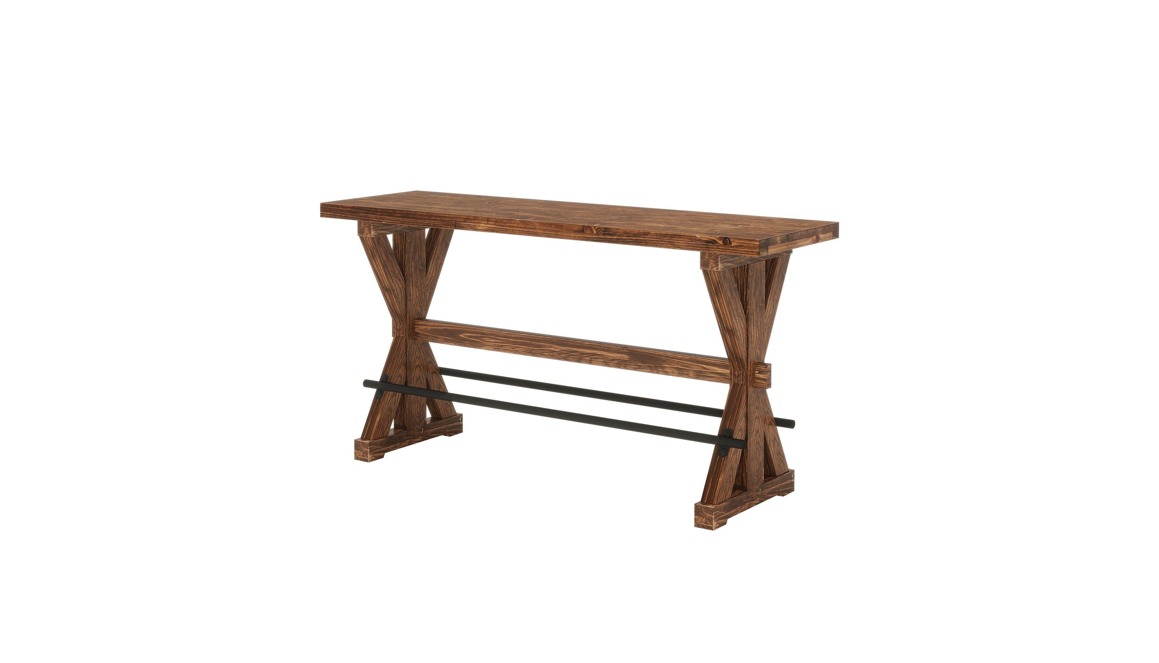 Slickblue Counter Height Solid Wood Bar Table with X Base for Dining Room and Home