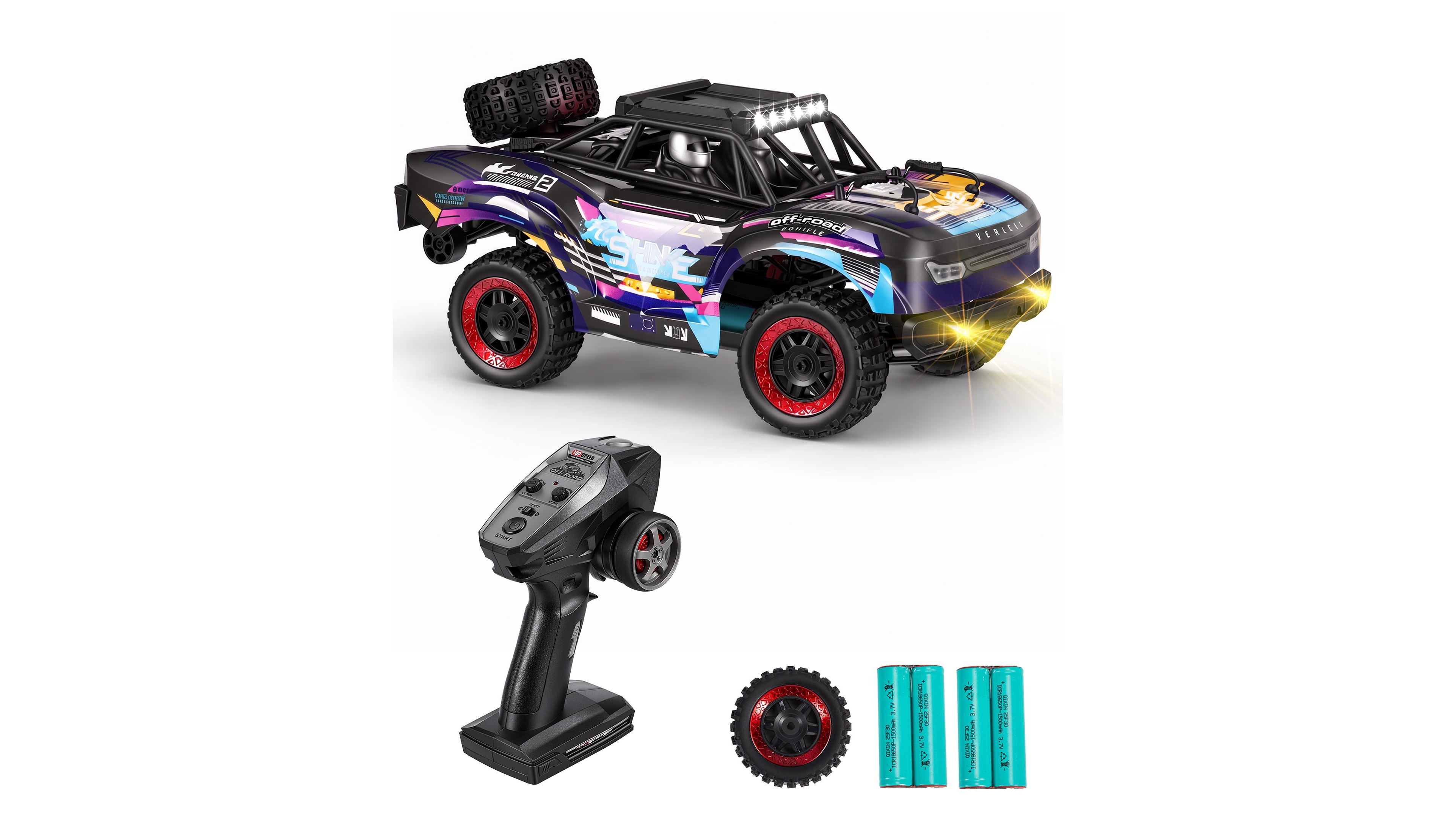 Sugift 1:18 Scale 4WD Off-Road Remote Control Truck with Led Lights