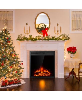 22.5" Electric Fireplace Insert Freestanding Recessed, 7-Level Flame, 750/1500W 5100 BTU, Remote