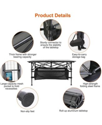 Outdoor Table, Folding Design, Carry Bag for Camping, Travel and Outdoor Activities
