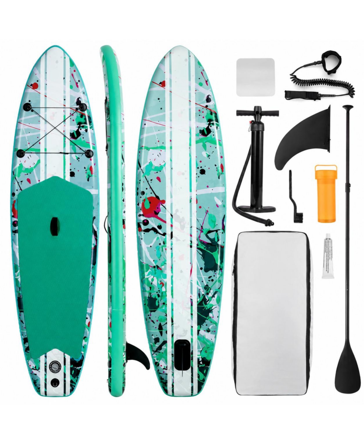 Furlihong 11 Foot Extra Wide Inflatable Stand Up Paddle Board With Complete Accessory Kit - Airy green