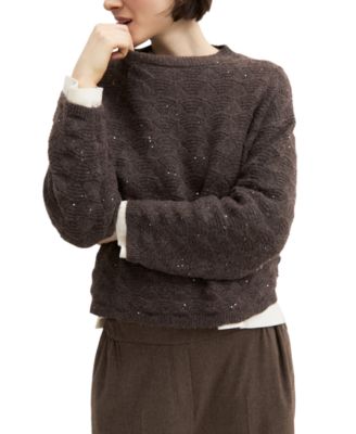 Women's Emmvernice Wool-Blend Sequin Long-Sleeve Sweater