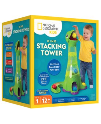 Kids Dino Stacking Tower Fine Motor Skills Cause-and-Effect Activity Kit, Ages 12 Months+