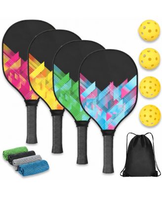 Pickleball Paddles Set 4 Pack With Balls Carrying Bag For Beginner Pro Indoor Outdoor