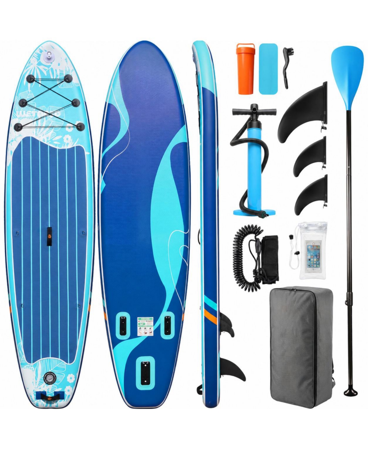Furlihong Inflatable Stand Up Paddle Board Extra Wide Non Slip Deck With Accessories For Adults Fishing Yoga Lake - Wjf-col-plant