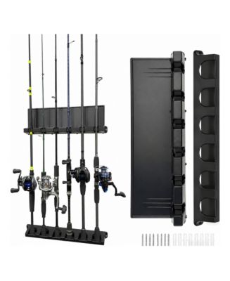 Furlihong 2 Pack Vertical Fishing Rod Holders Wall Mount Garage Storage ...