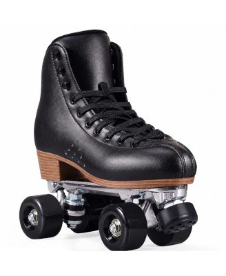 Deluxe Double Row Quad Skates Classic High Top Microfiber Leather Outdoor Indoor Skates For Adults Beginners