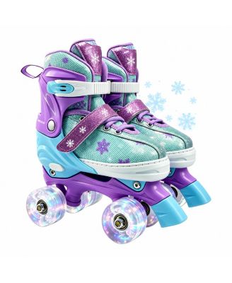 Adjustable Kids Roller Skates 4 Size ABEC 7 Bearings Breathable Safe Beginner Skates