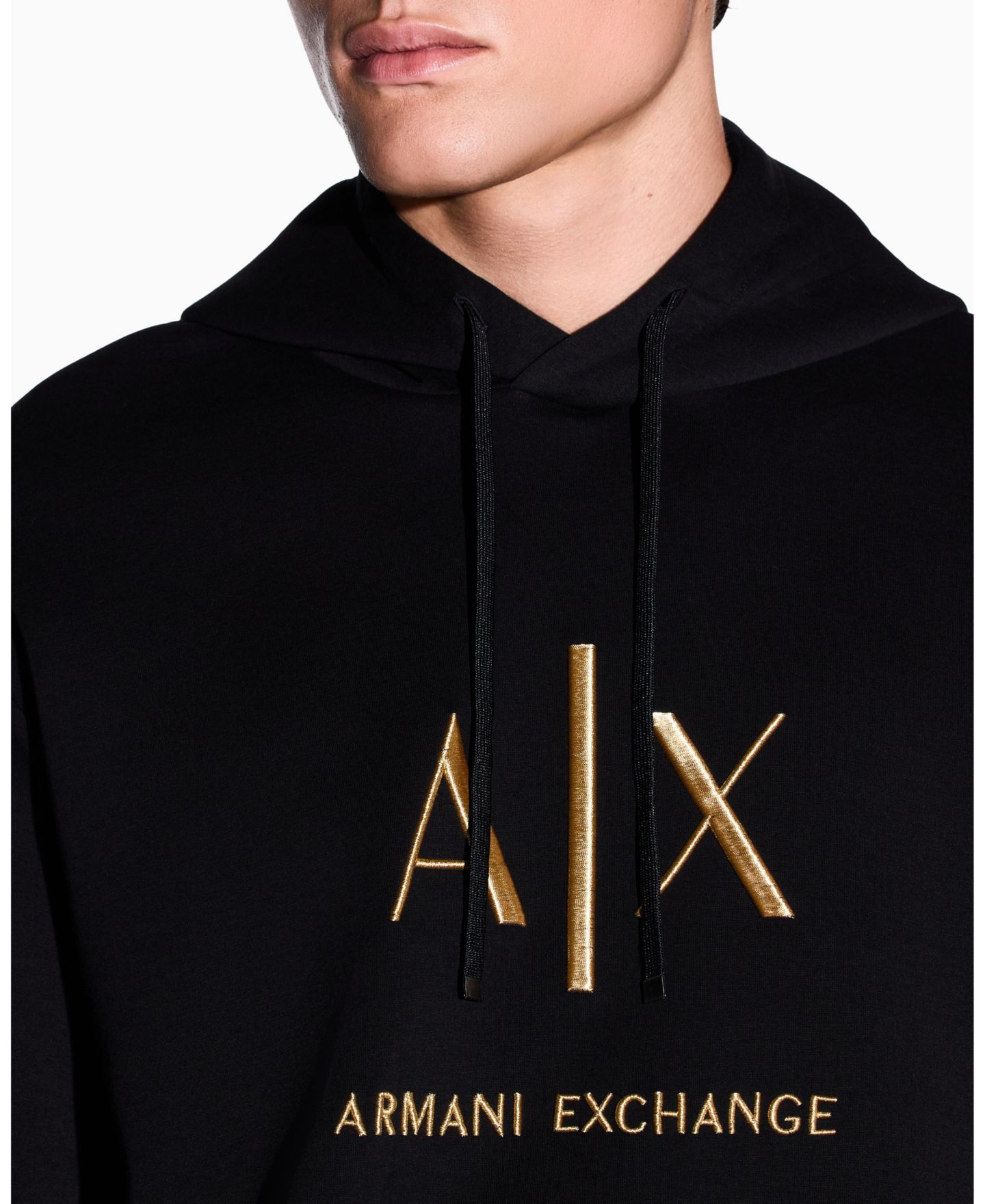 Мужское худи A|X Armani Exchange Pullover, цвет: Чёрный — фото 6