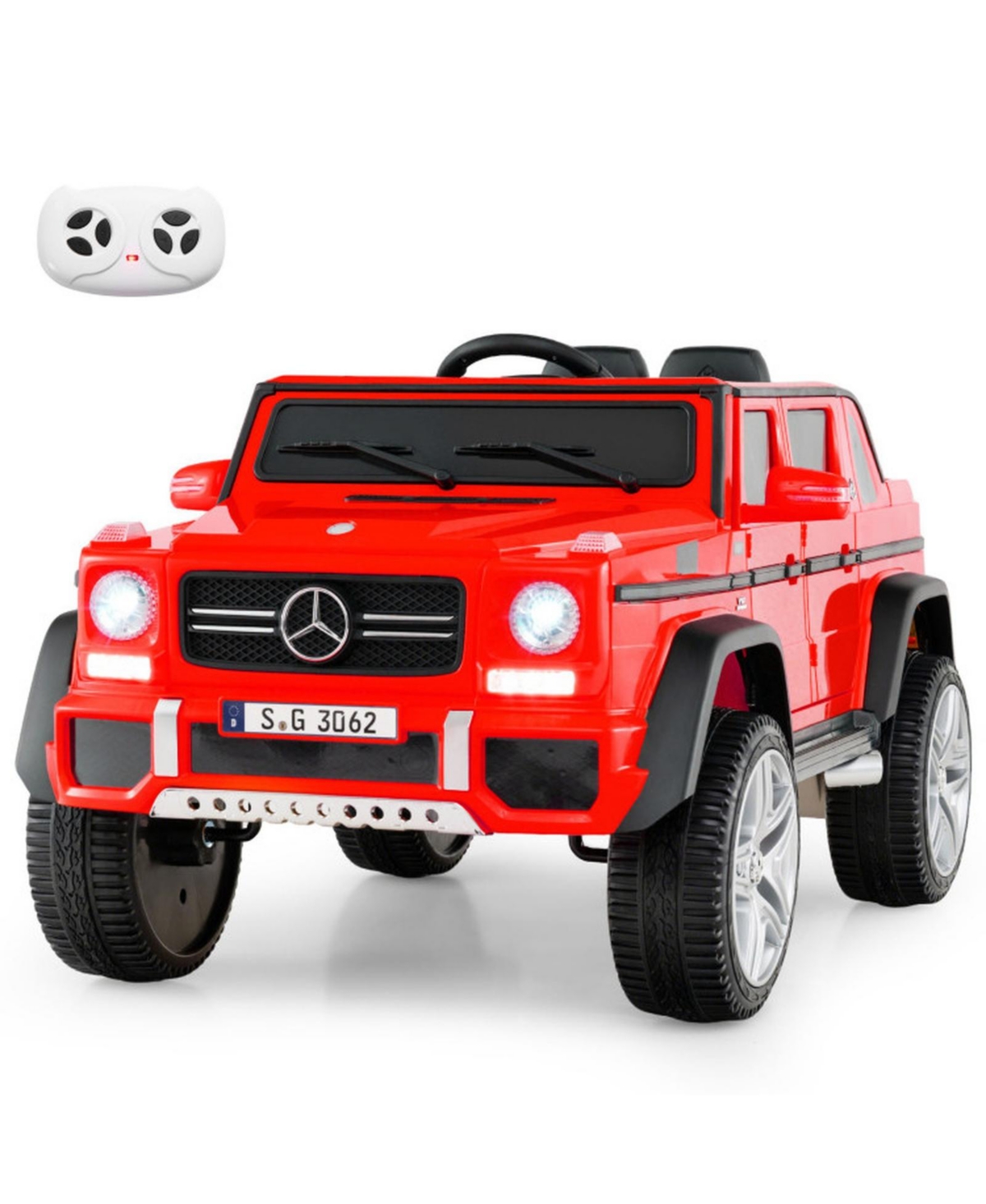 Sugift Electric Ride-On Car with Parent Remote Control, 66 lb. Capacity, Ages 3-6 - Red