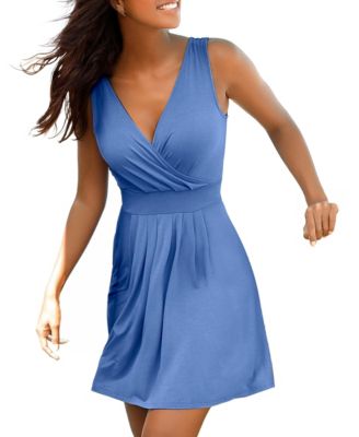 Women's V-Neck Sleeveless Pleated Dress