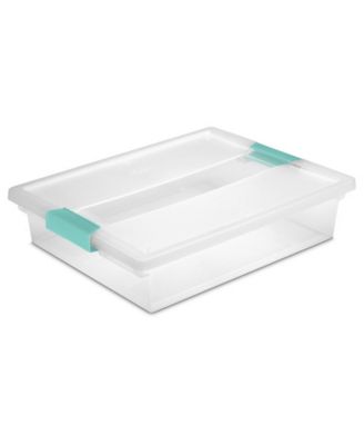 Large Clear Plastic Stackable Storage Bin w/ Clear Latch Lid, 18 Pack