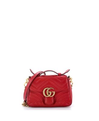 Mini GG Marmont Top Handle Flap Bag Matelasse Leather