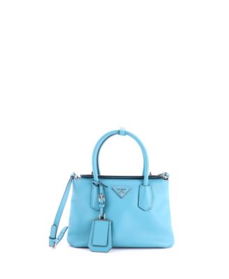 Mini Turnlock Cuir Twin Tote Saffiano Leather