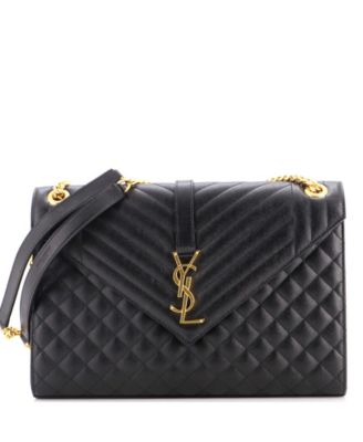Large Classic Monogram Envelope Satchel Mixed Matelasse Leather