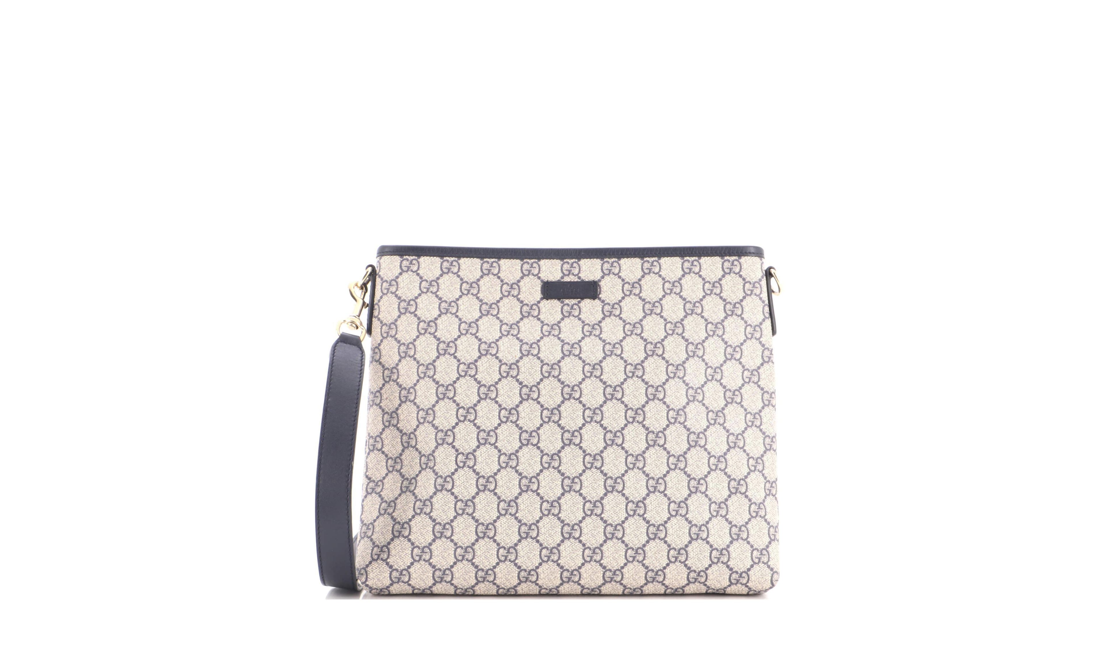 Pre-Owned Gucci Medium Zip Top Messenger Bag Gg Coated Canvas