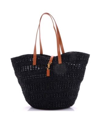 Medium Monogram Panier Basket Tote Woven Raffia