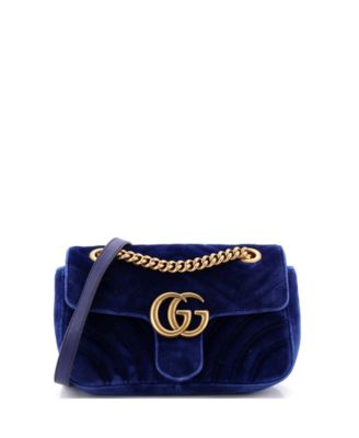 GG Marmont Mini Matelass&eacute; Velvet Flap Shoulder Bag
