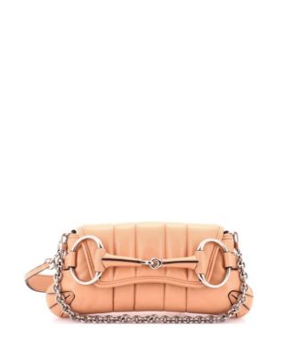 Small Horsebit Chain Shoulder Bag Vertical Quilted Leather