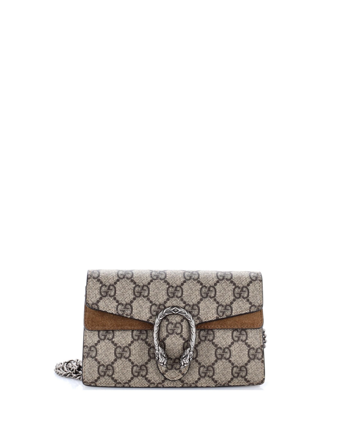 Pre-Owned Gucci Super Mini Dionysus Bag Gg Coated Canvas - Brown