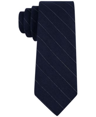 Calvin Klein - Men's Midnight Gold Pinstripe Slim Tie