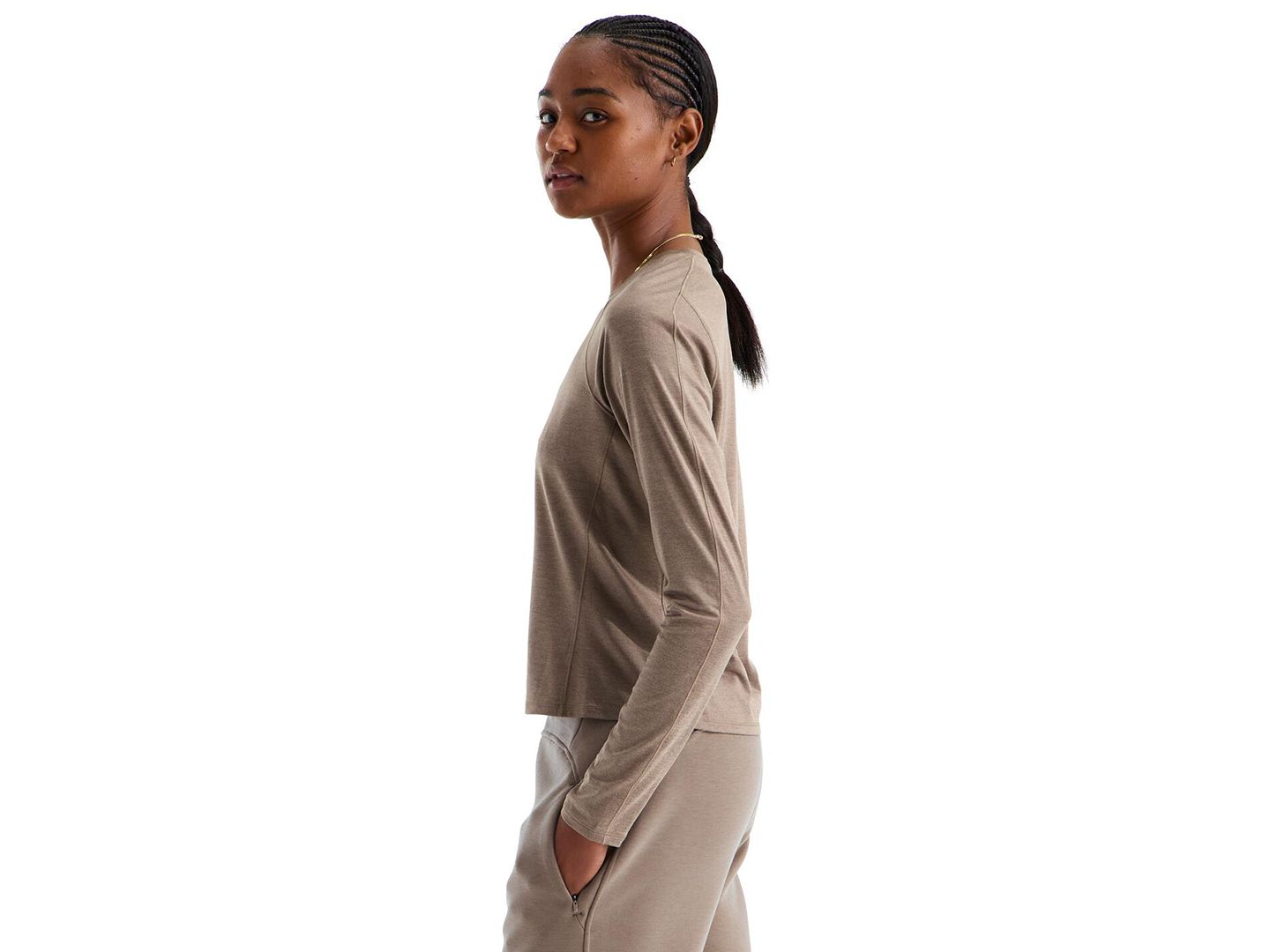 Женская футболка The North Face Jaida Long-Sleeve, цвет: Гранатовый меланжевый — фото 3
