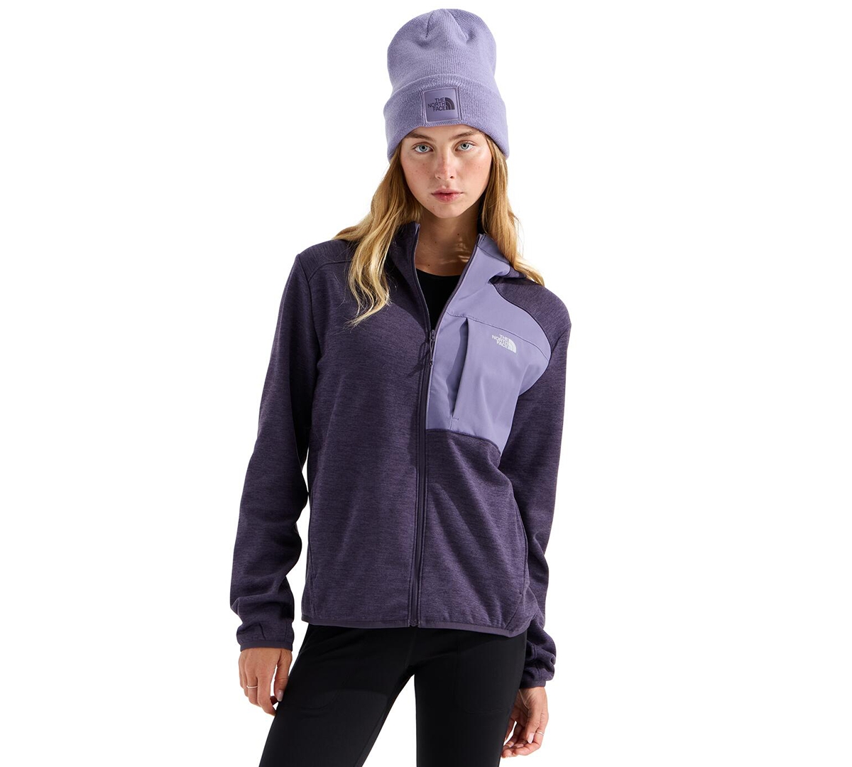 The North Face | Women's Performance Fleece Full Zip Hoodie | Size Extra Large In Endless Dusk Dark Heather/grounded Plum | 100% Polyester