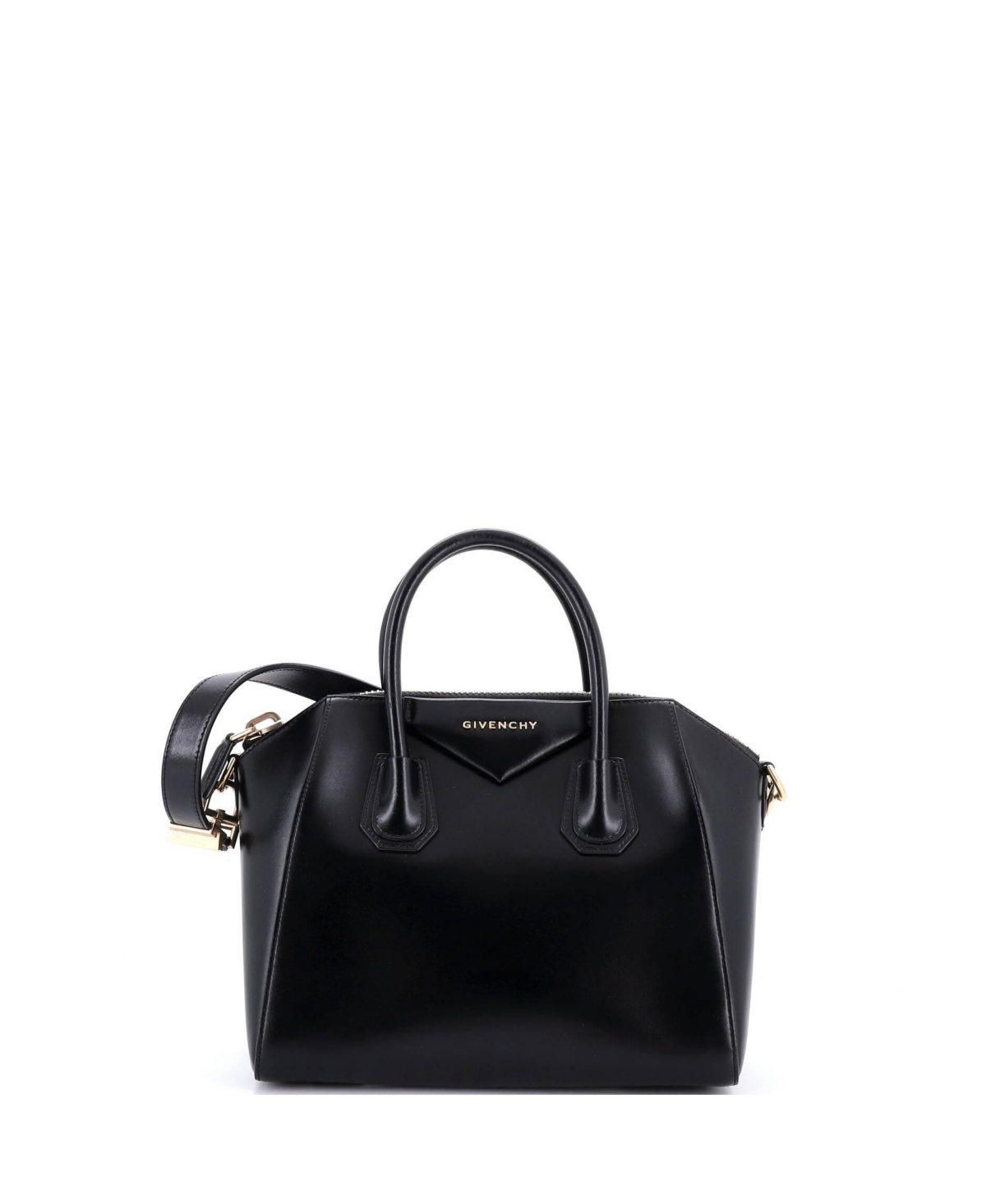 Pre-Owned Givenchy Small Antigona Bag Glazed Leather - Black