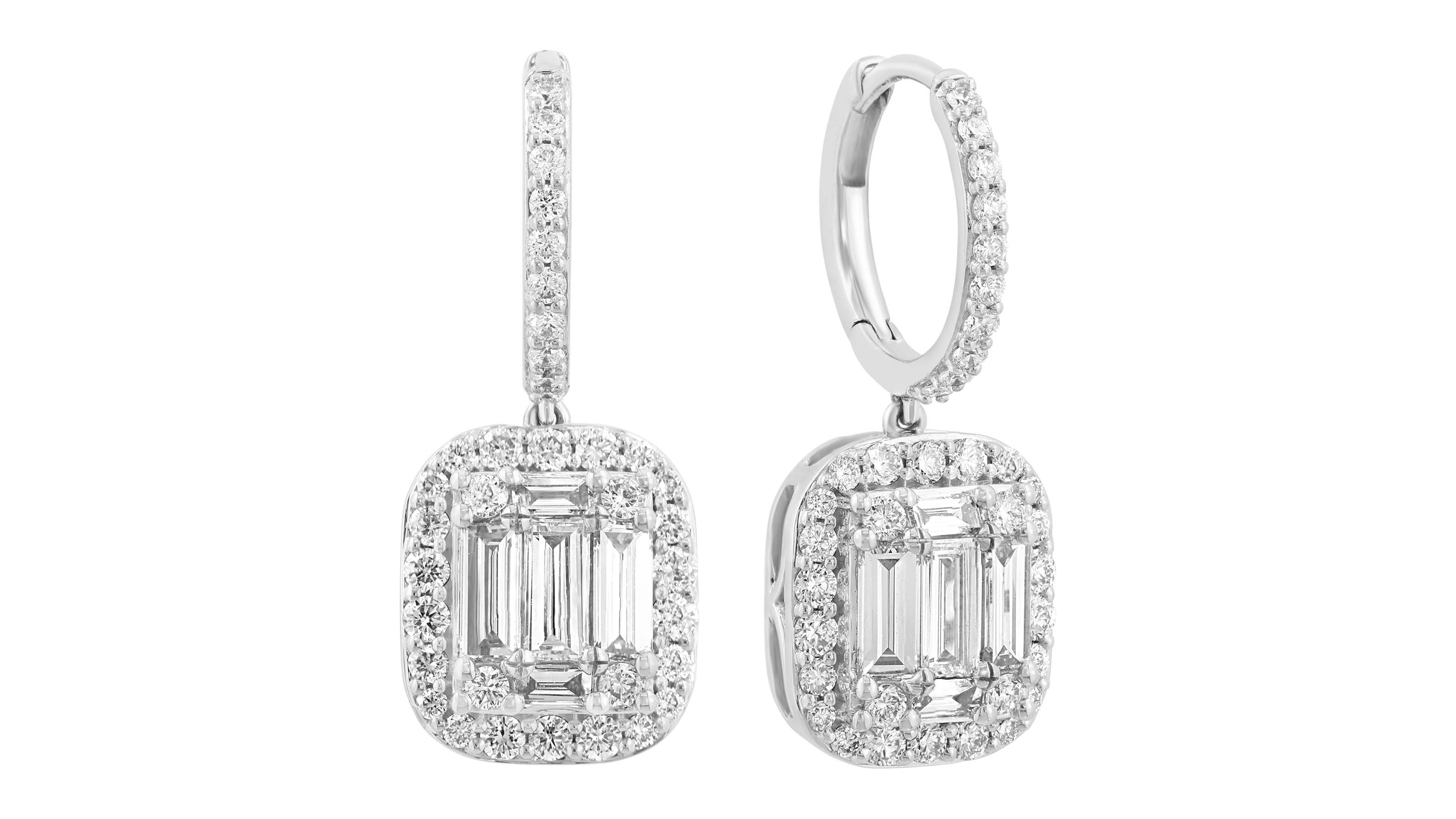 Effy Collection Lab-Grown Diamond Huggie Earrings (1-7/8 ct. t.w.) in 14k White Gold